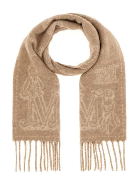 Max Mara Cachecol de cashmere com logo bordado