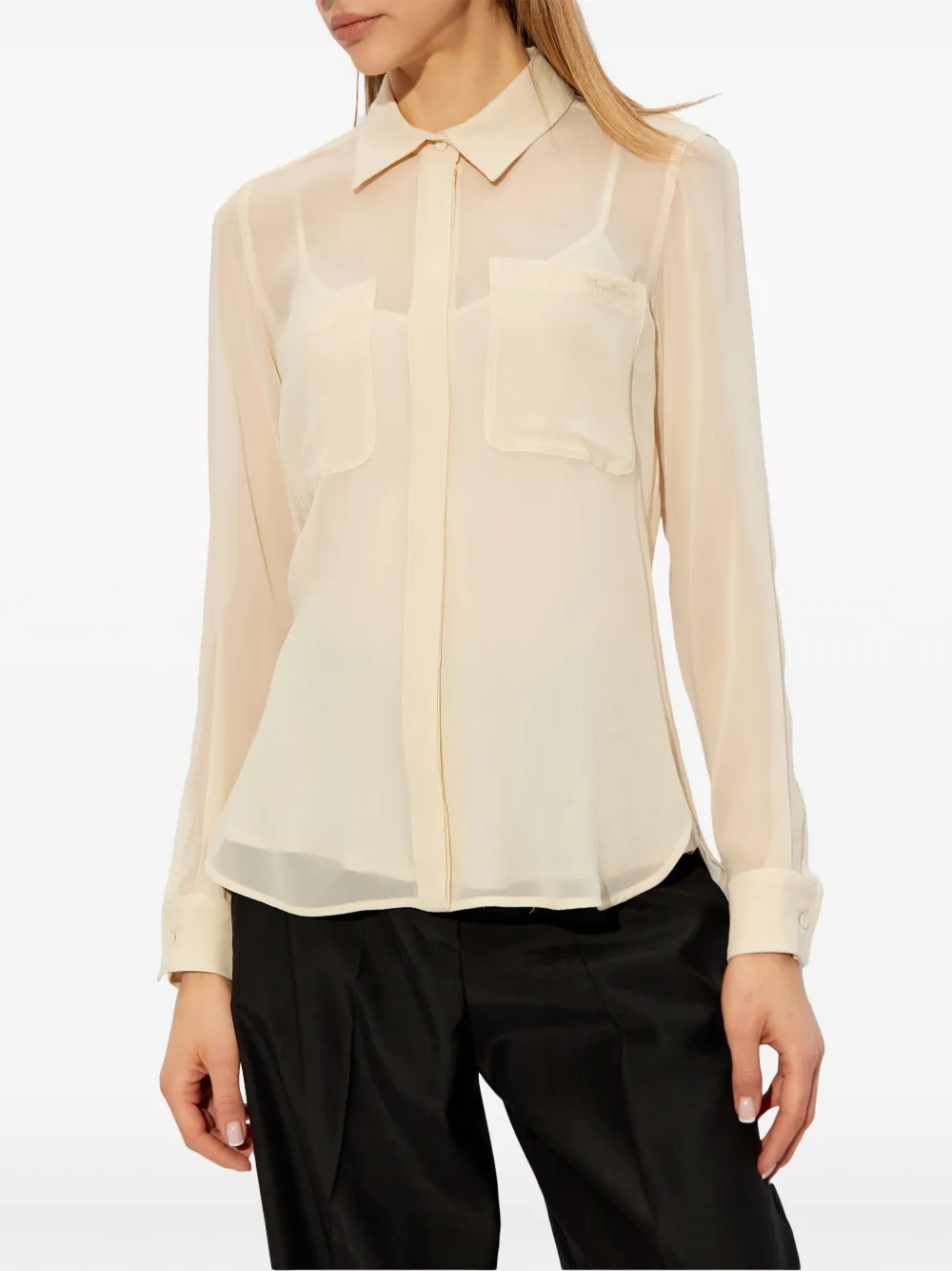 Max Mara Zijden blouse Beige