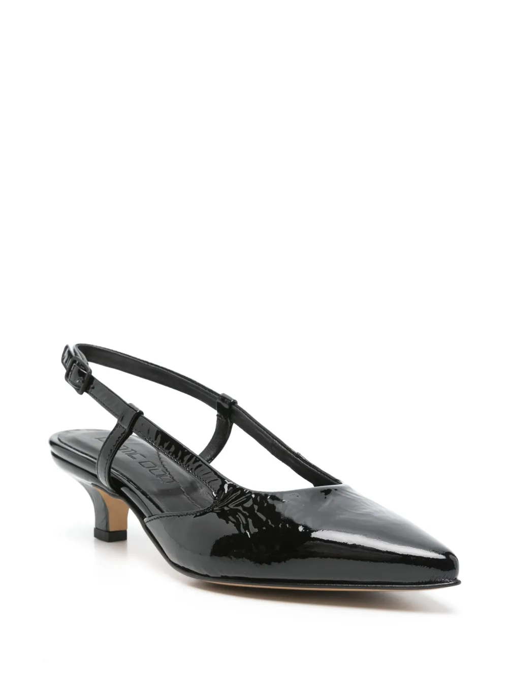 Pomme D´Or 40 mm lakleren slingback pumps - Zwart
