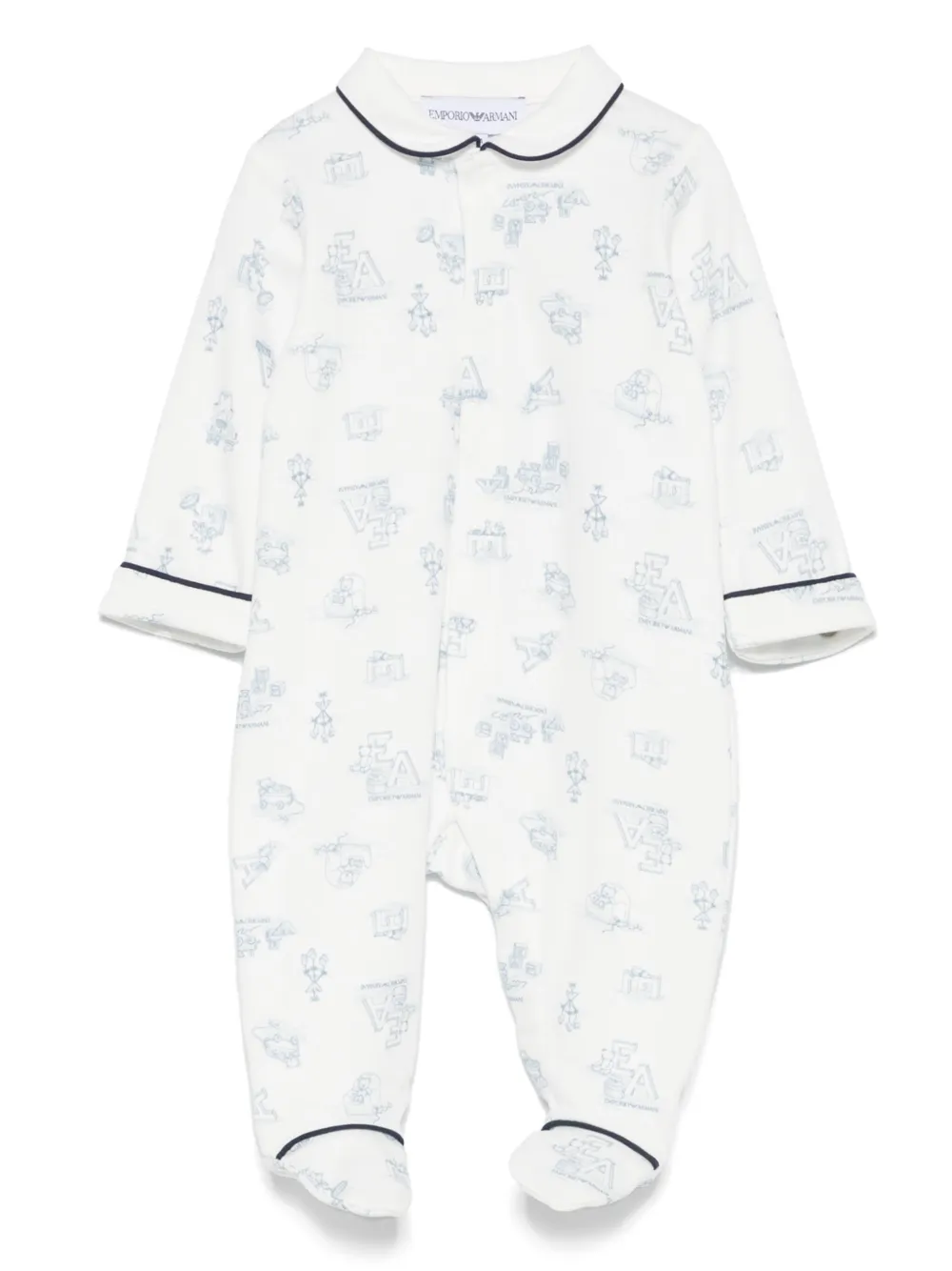 Emporio Ar i Kids Pyjama met logoprint Wit