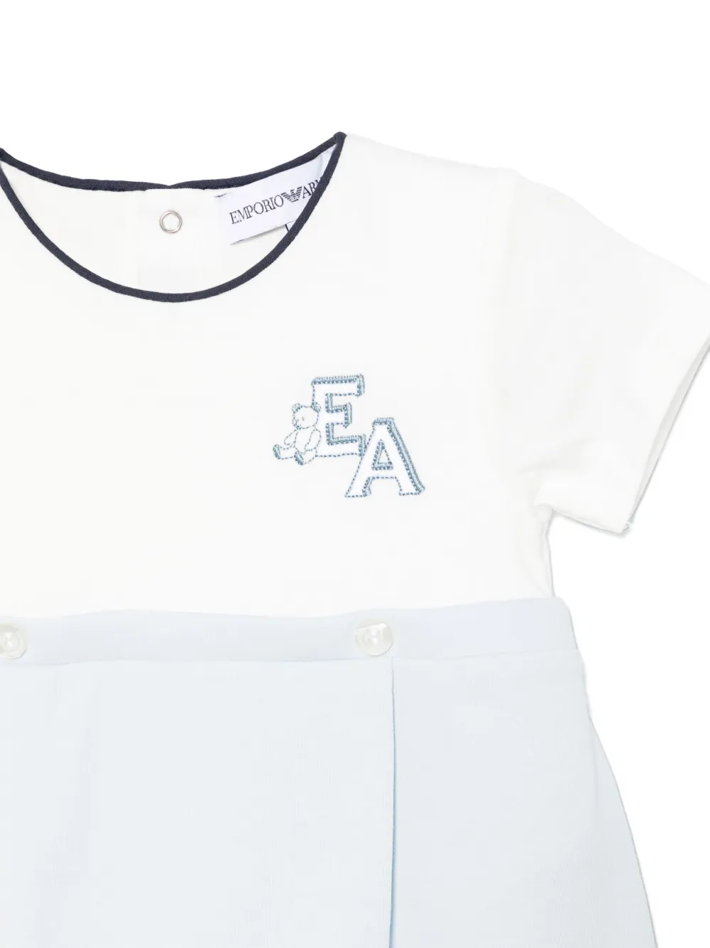 Emporio Armani Logo-patch Shorties In Blue