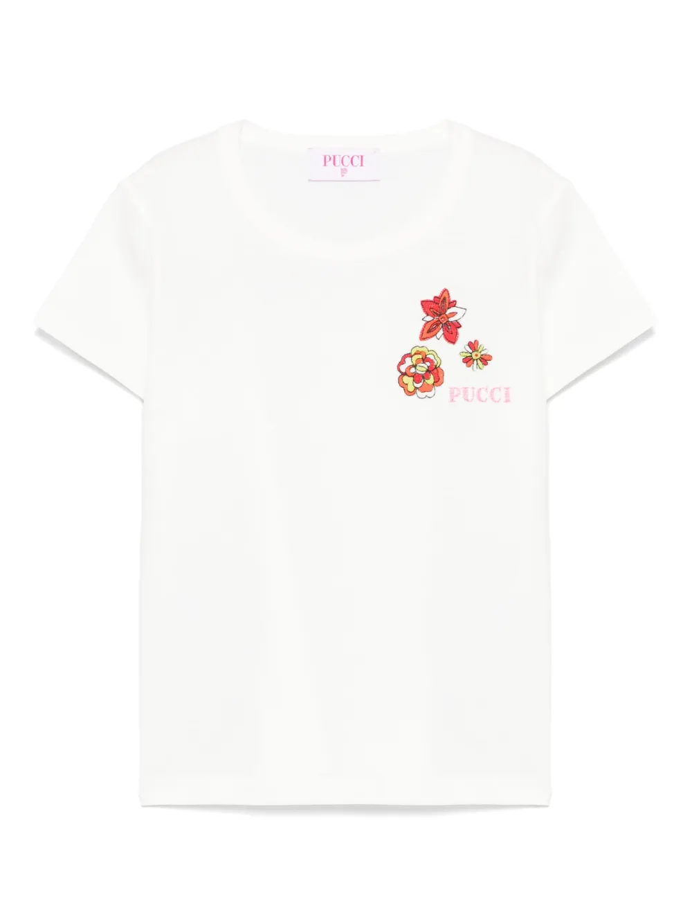 PUCCI Junior T-shirt met geborduurd logo Wit