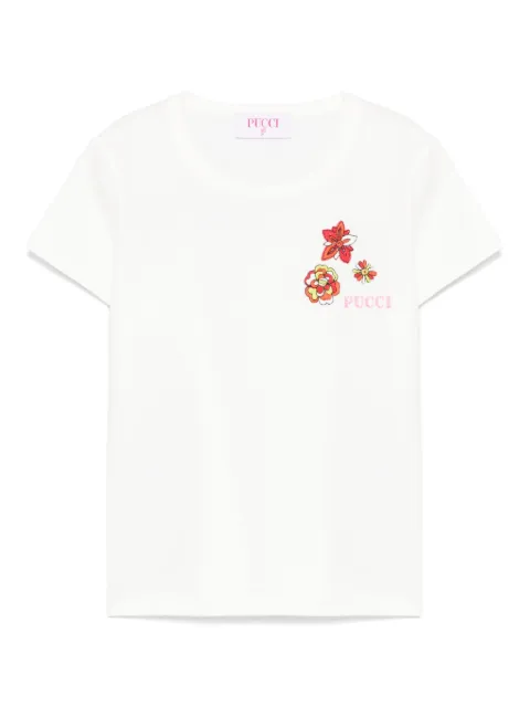 PUCCI Junior logo-embroidered T-shirt