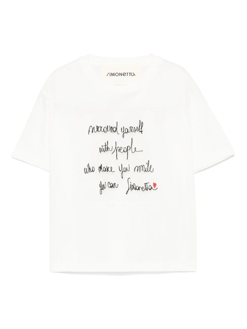 Simonetta T-shirt met geborduurd logo Wit