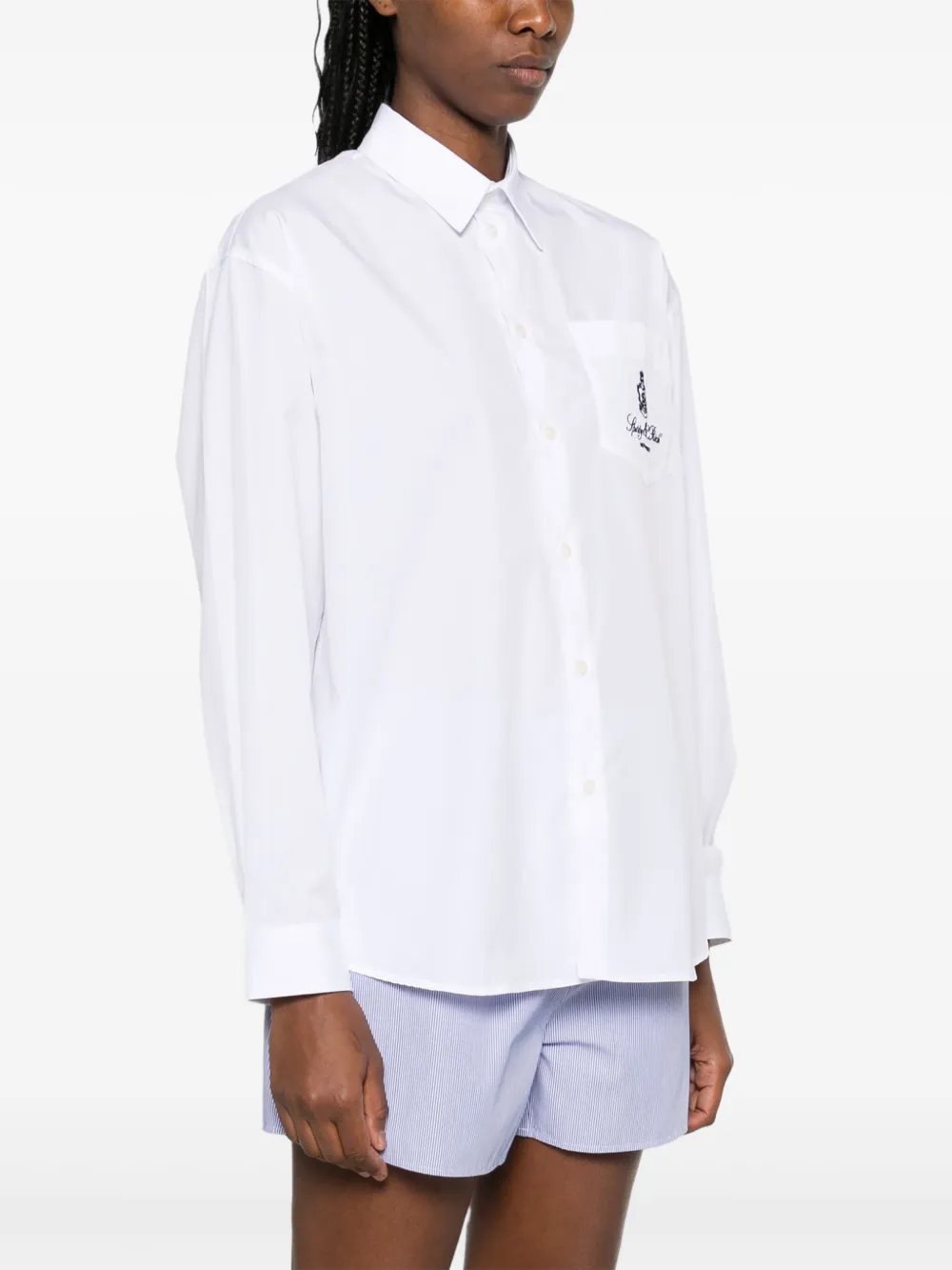 Sporty & Rich Blouse met geborduurd logo Wit