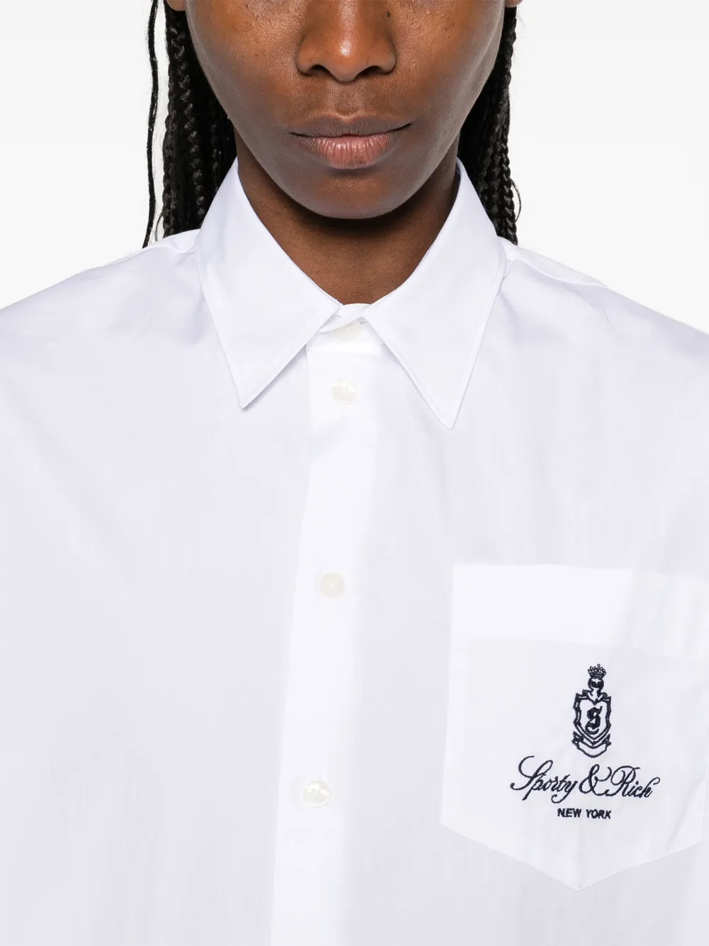 Sporty & Rich Blouse met geborduurd logo Wit