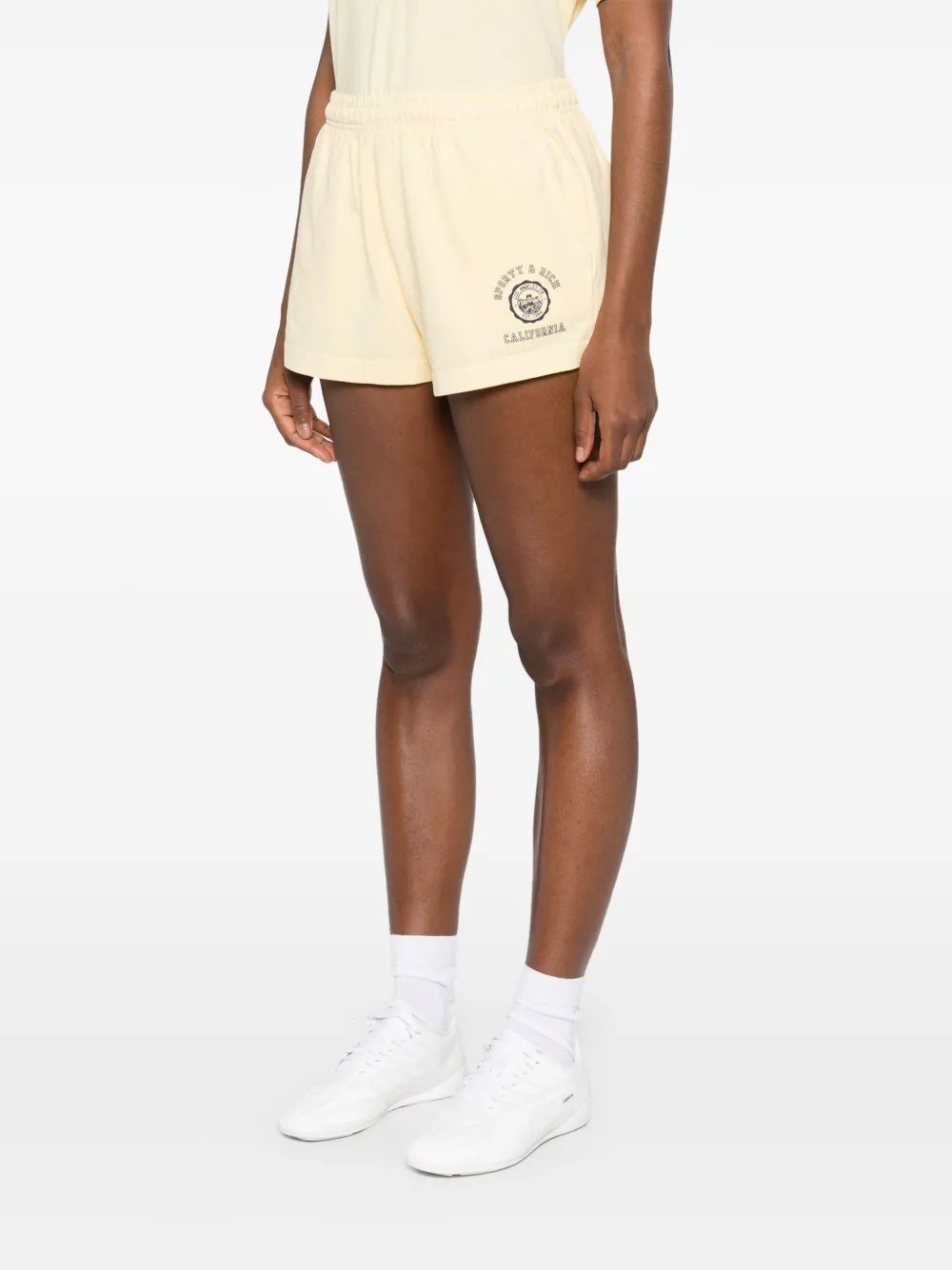 Sporty & Rich Shorts met logoprint Geel