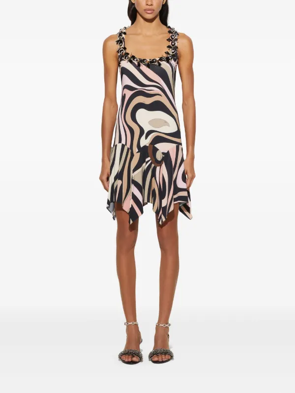 PUCCI marmo-print Mini Dress | Black | FARFETCH