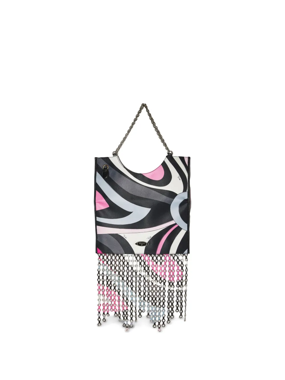 Pucci Marmo-print Folded Shoulder Bag In Schwarz