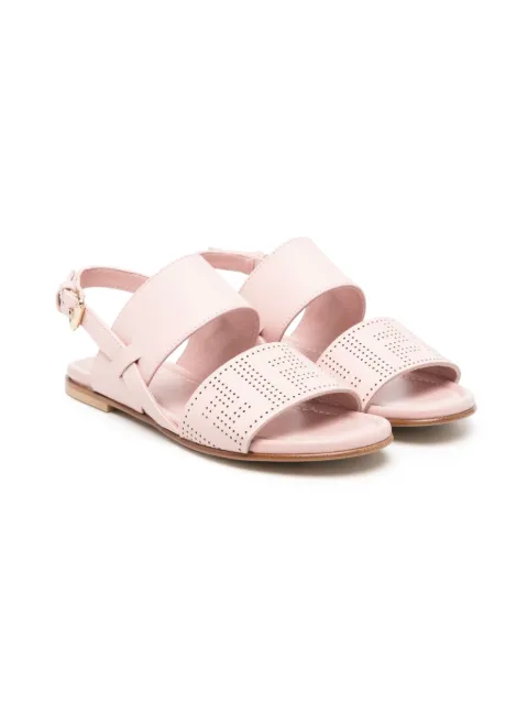Fendi Kids sandalias con logo perforado