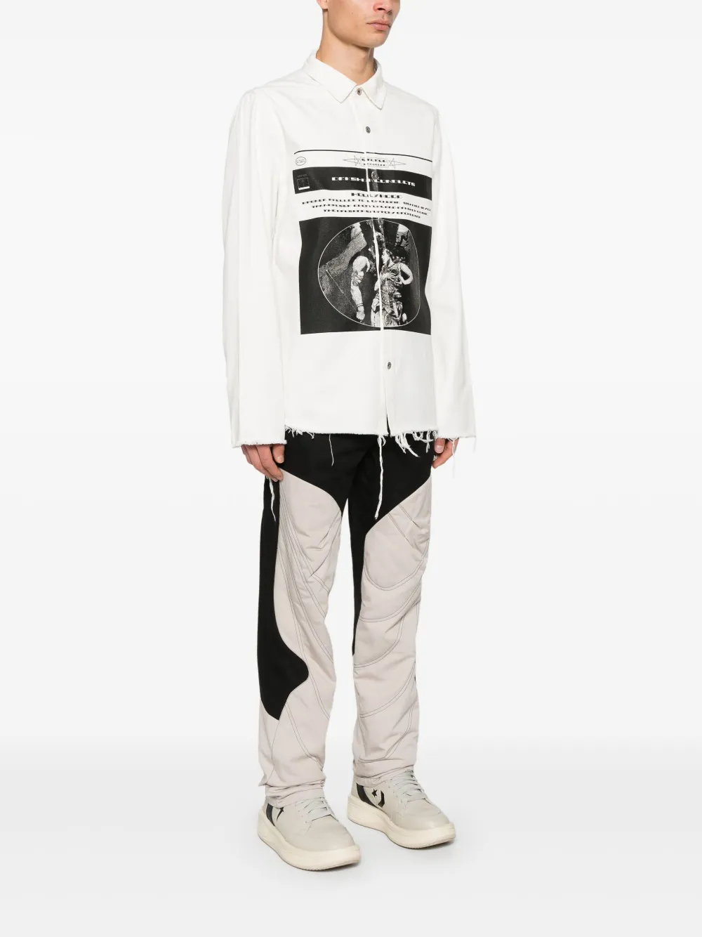 RICK OWENS DRKSHDW LOGO-PRINT OUTERSHIRT