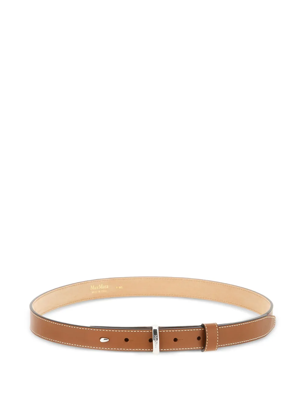 Max Mara Leren riem Bruin