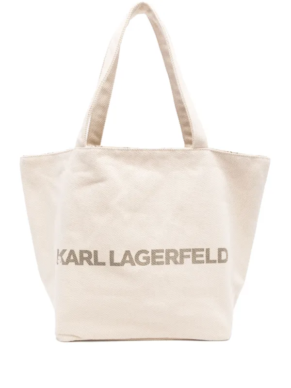 【Karl Lagerfeld】リバーシブル トートバッグ Karl Lagerfeld logo-monogram Reversible Tote Bag | Neutrals
