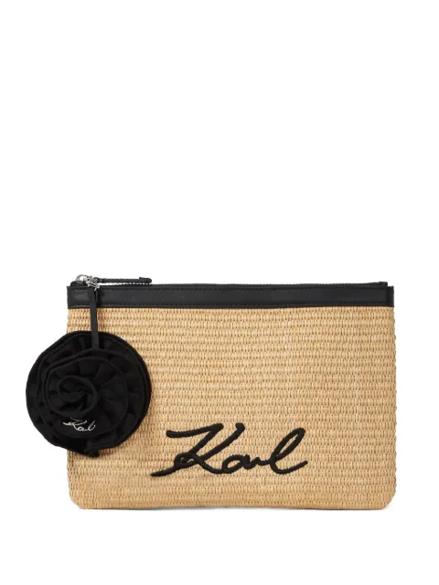 Karl Lagerfeld logo-embroidered beach pouch