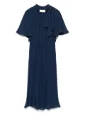 NISSA plissé midi dress - Blue