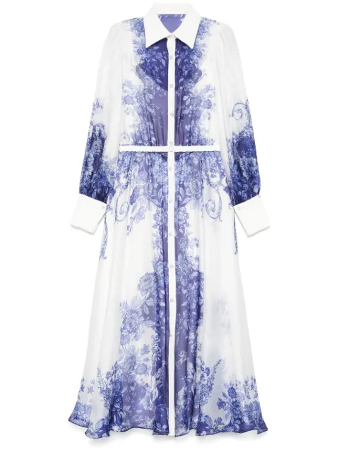 NISSA printed organza midi dress