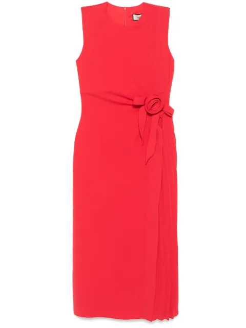 NISSA floral-appliqué midi dress