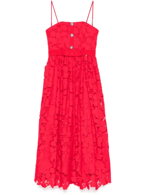 NISSA vestido midi con encaje floral