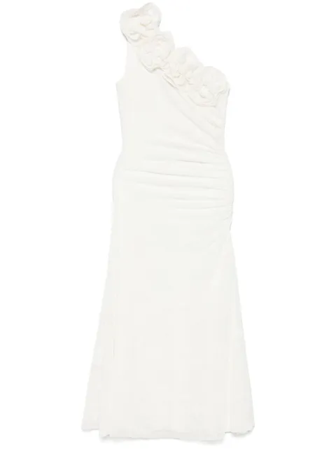 NISSA vestido midi con aplique floral