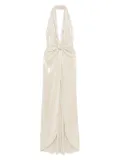 NISSA ciré maxi dress - Neutrals