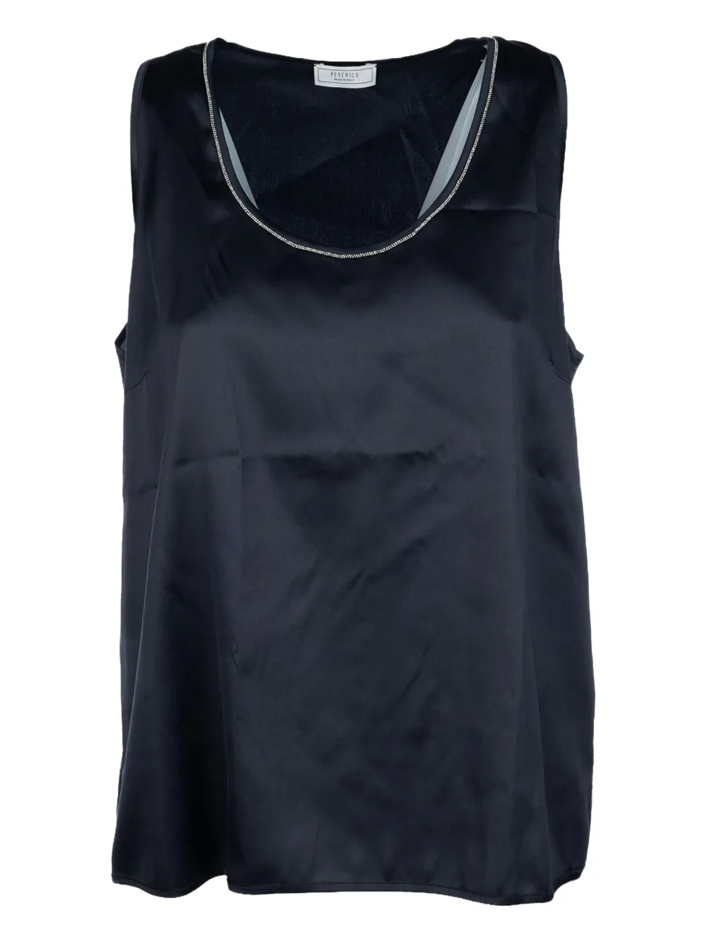 Peserico Embellished-neckline Blouse In Black
