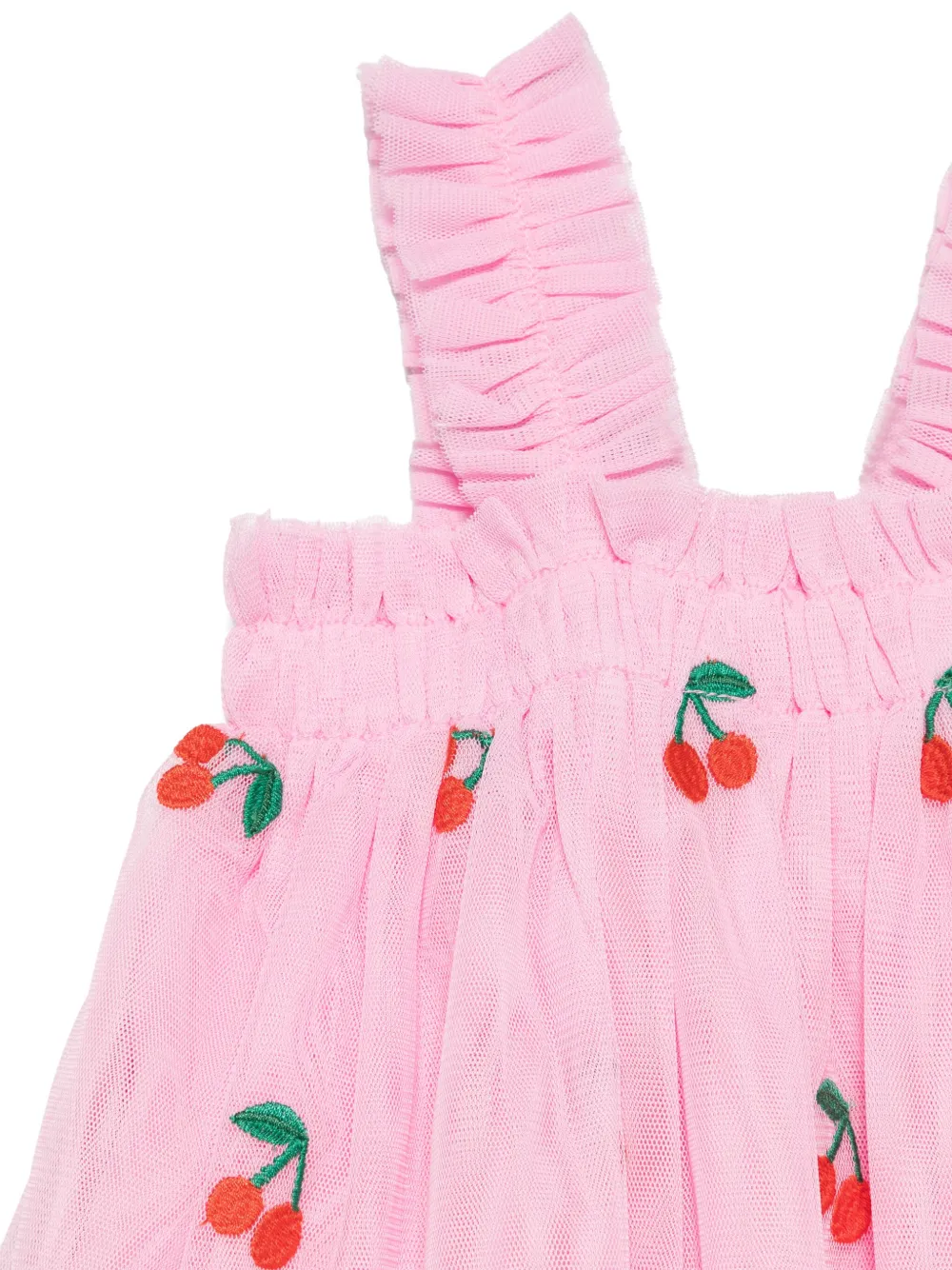 Stella McCartney Kids Jurk met geborduurde kersen Roze