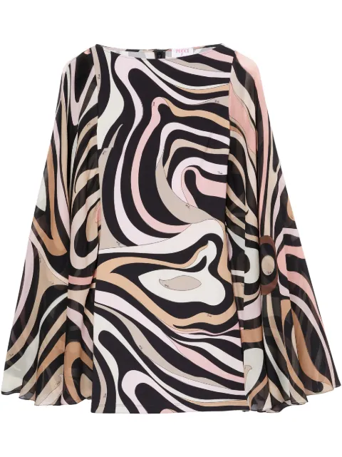 PUCCI vestido de seda con estampado Marmo