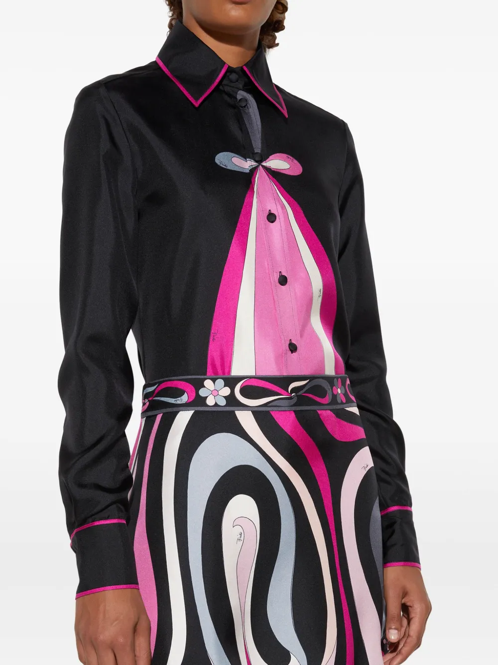 PUCCI Zijden midi-rok Zwart