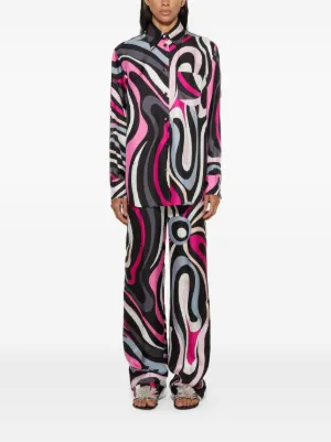 Emilio Pucci シルク クロップド ワイドレッグパンツ Emilio Pucci】 シルク クロップド ワイドレッグパンツ (PUCCI