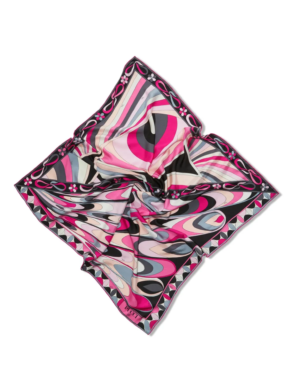 Irid-print silk scarf