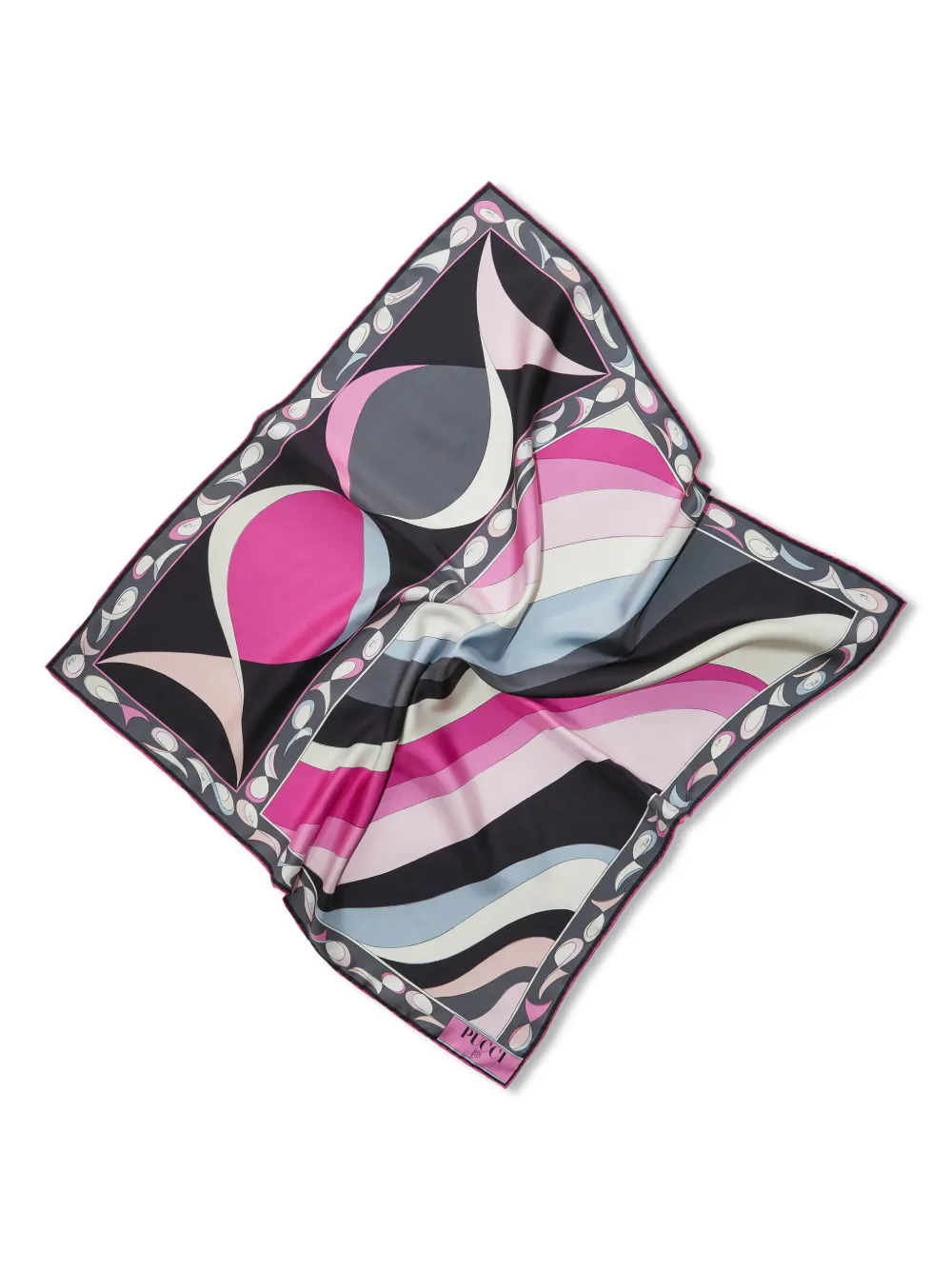 Irid-print silk scarf