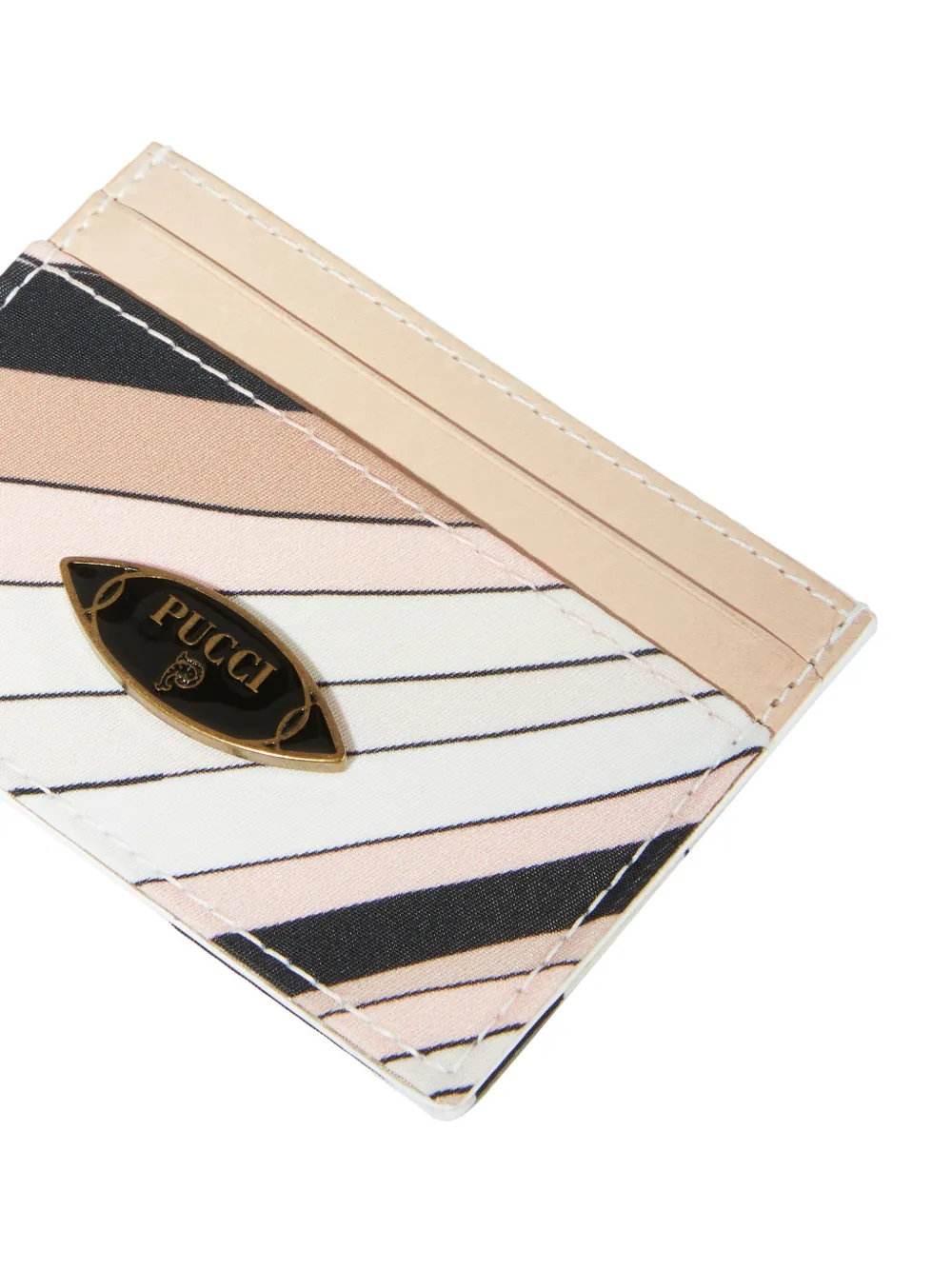 Shop Pucci Iride-print Card Holder In Neutrals