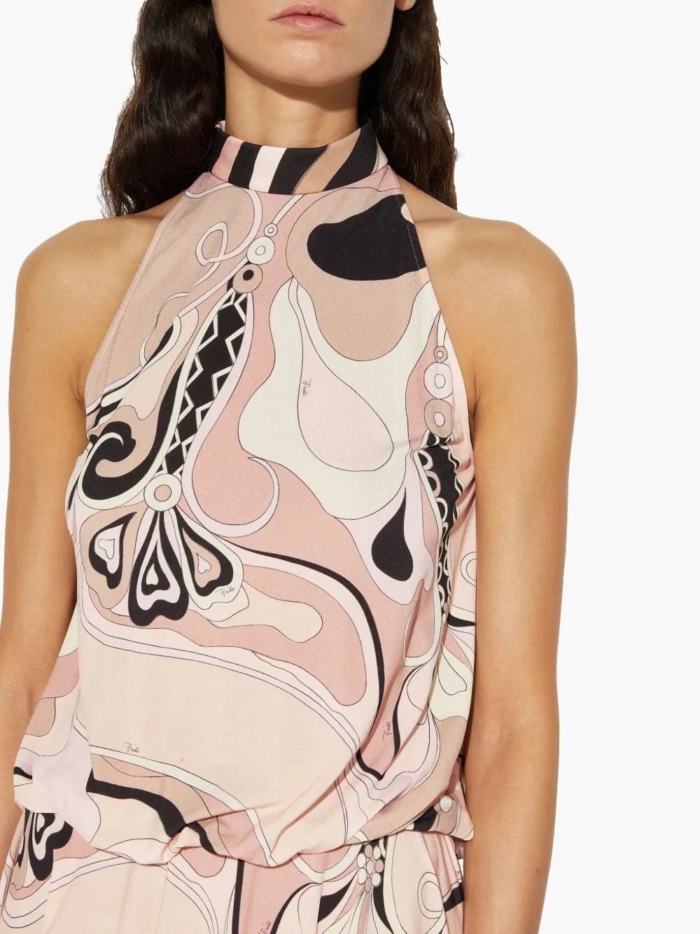 PUCCI Jurk met orchidee-print Beige