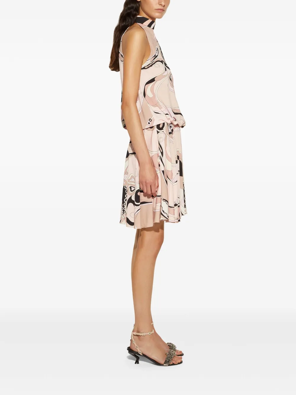 PUCCI Jurk met orchidee-print Beige