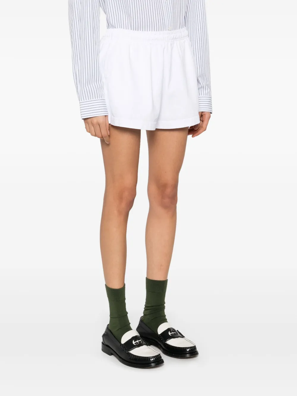 Sporty & Rich Shorts met logoprint Wit