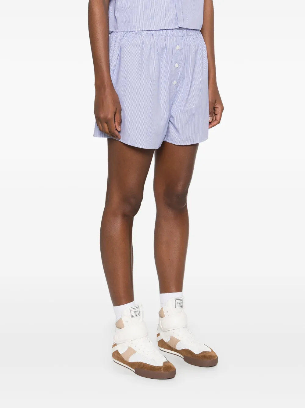 Sporty & Rich Gestreepte shorts Blauw