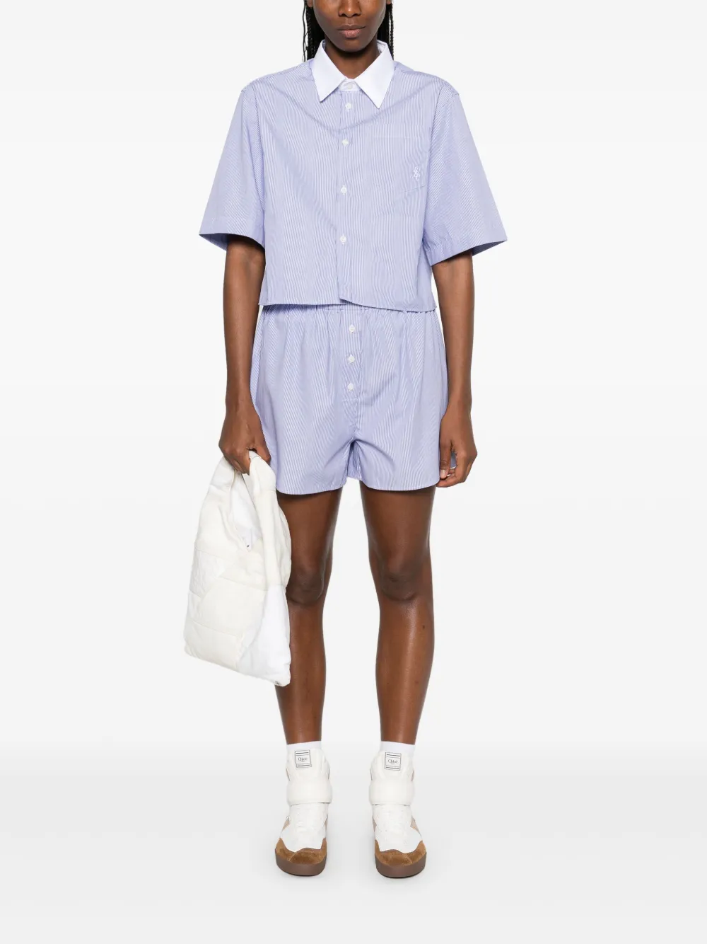 Sporty & Rich Gestreepte shorts Blauw