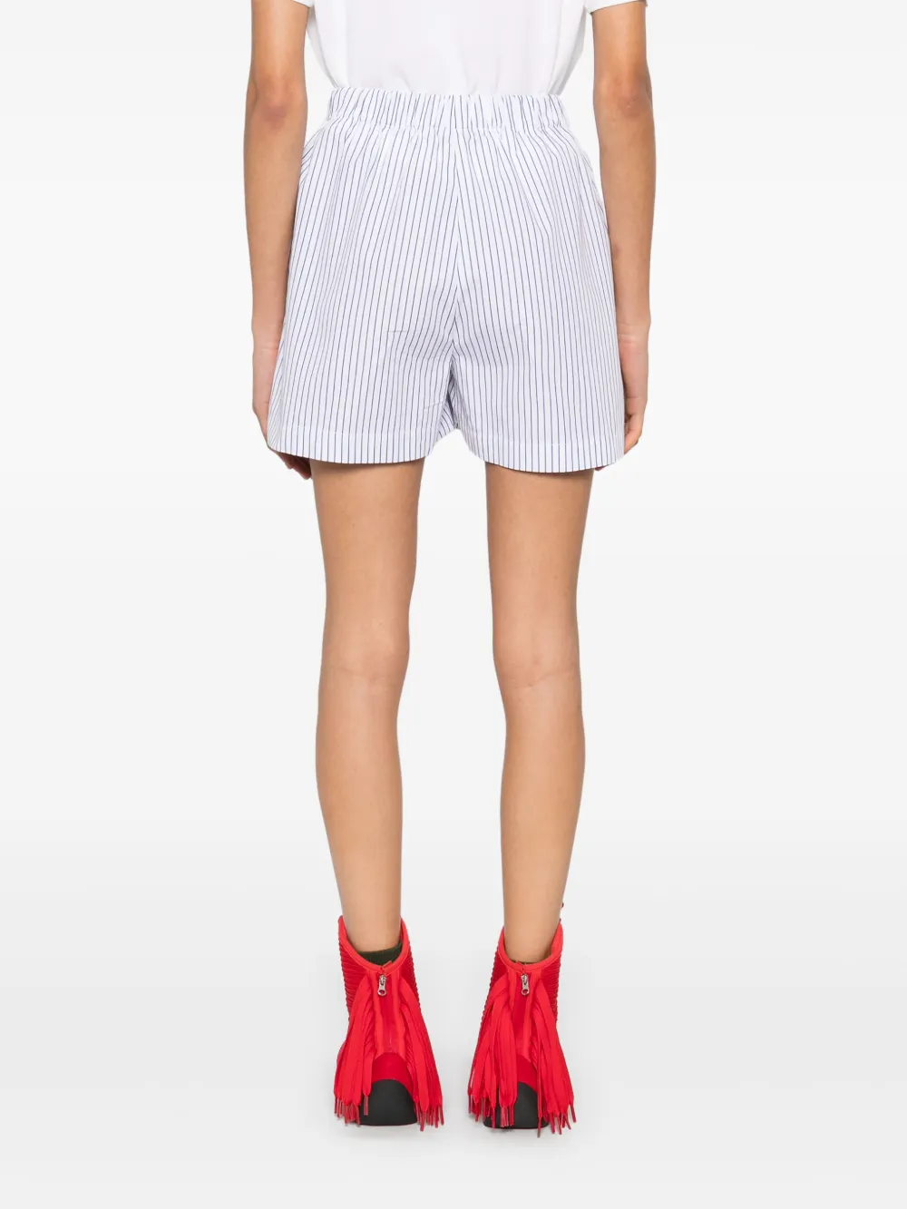 Sporty & Rich Gestreepte shorts Wit