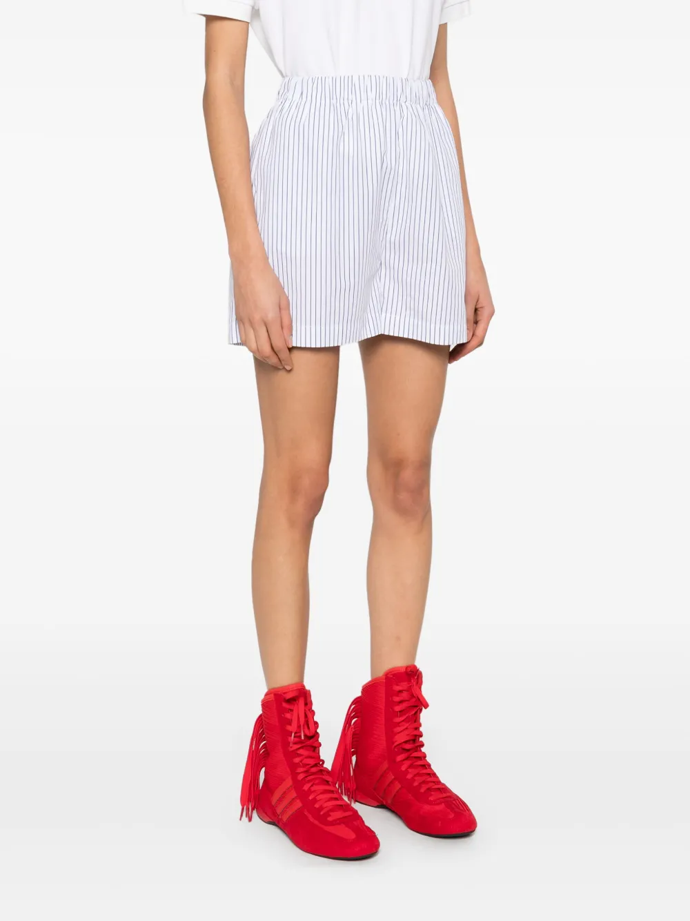 Sporty & Rich Gestreepte shorts Wit