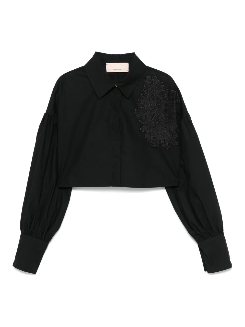 Elisabetta Franchi La Mia Bambina Shirt met kant Zwart