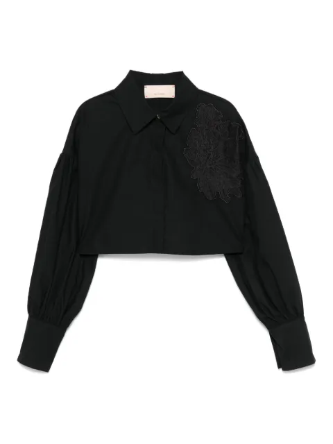 Elisabetta Franchi La Mia Bambina lace-appliqué shirt 