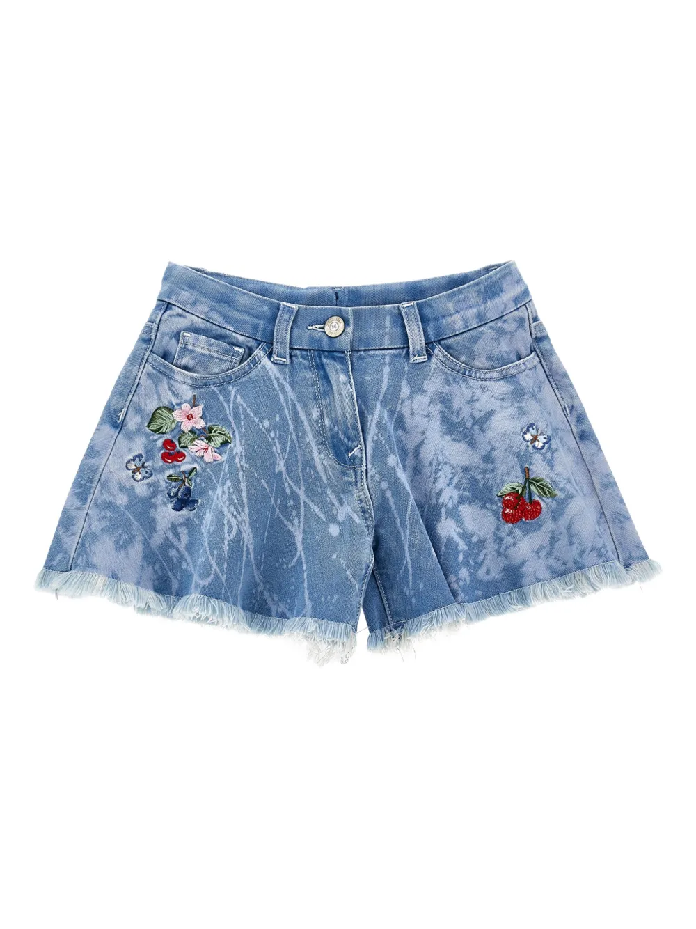 Monnalisa Spijkershorts verfraaid met stras Blauw