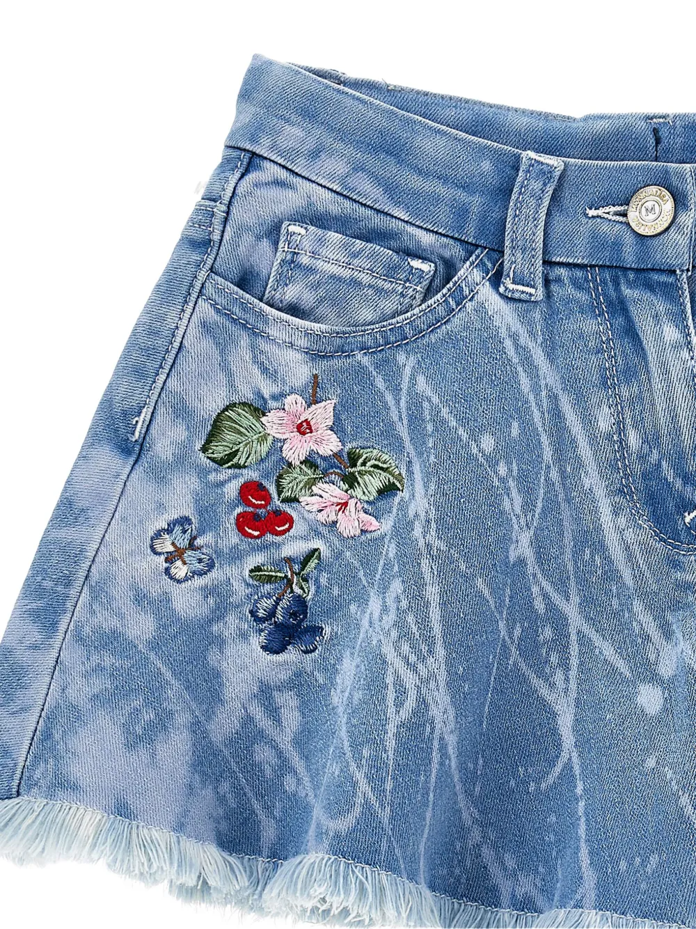 Monnalisa Spijkershorts verfraaid met stras Blauw