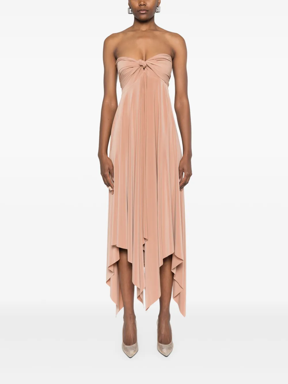 NORMA KAMALI ホルターネック ドレープドレス Norma Kamali ホルターネック ドレス | ニュートラル | FARFETCH JP