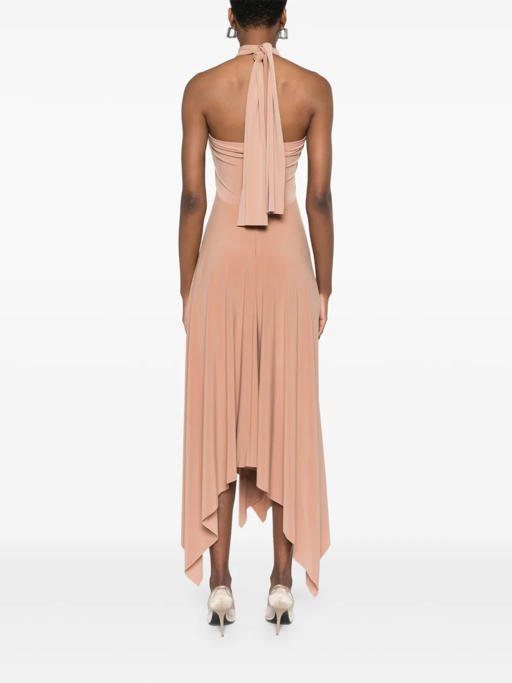 Norma Kamali Midi-jurk met halternek Beige