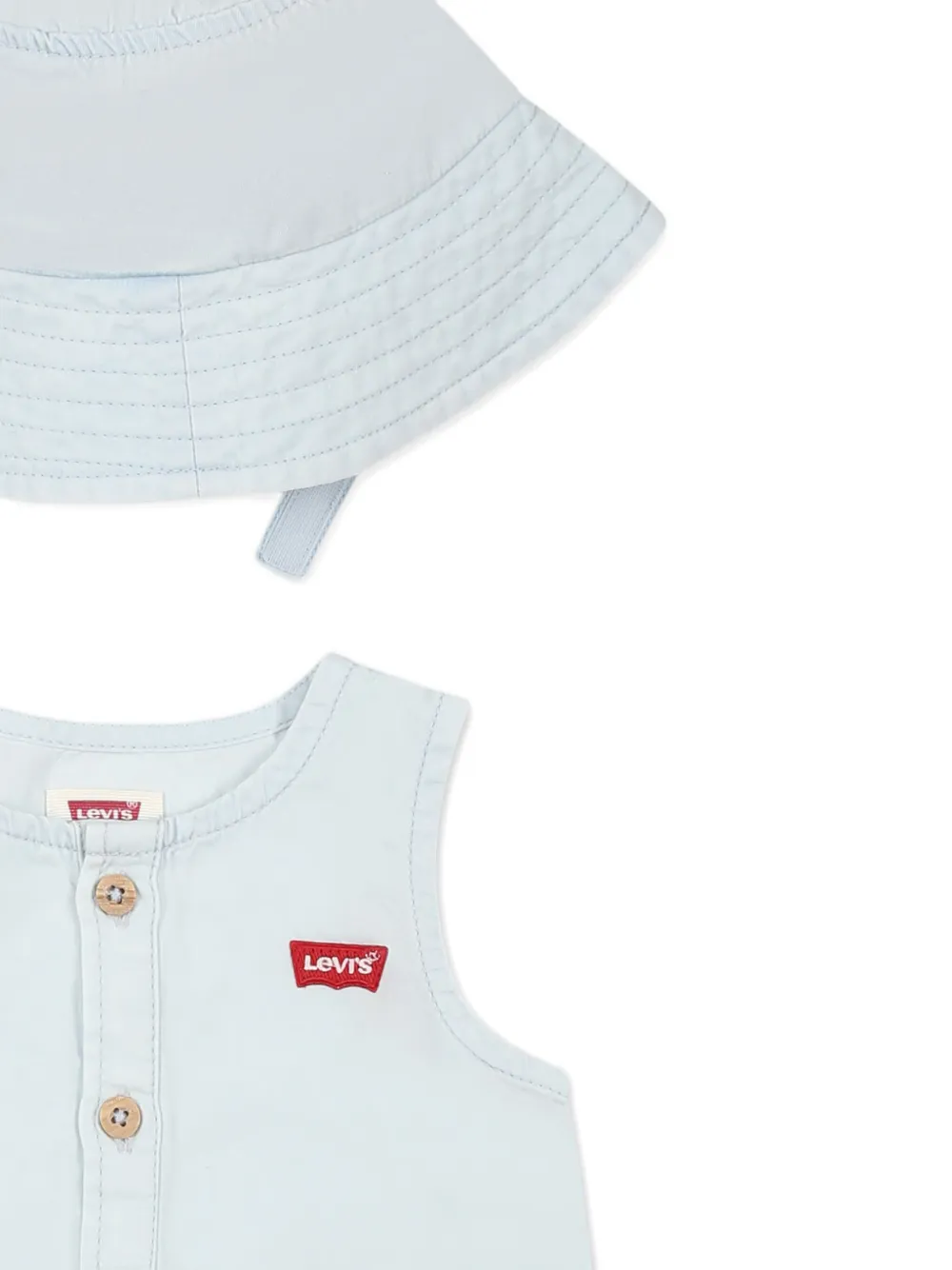Levi's Kids Romper met geborduurd logo Blauw