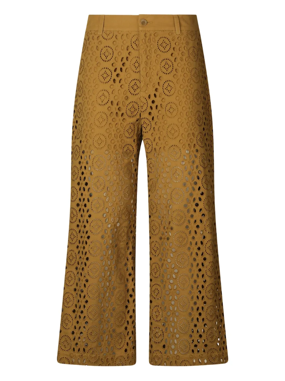 LIU JO Cropped trousers with embroidery Bruin