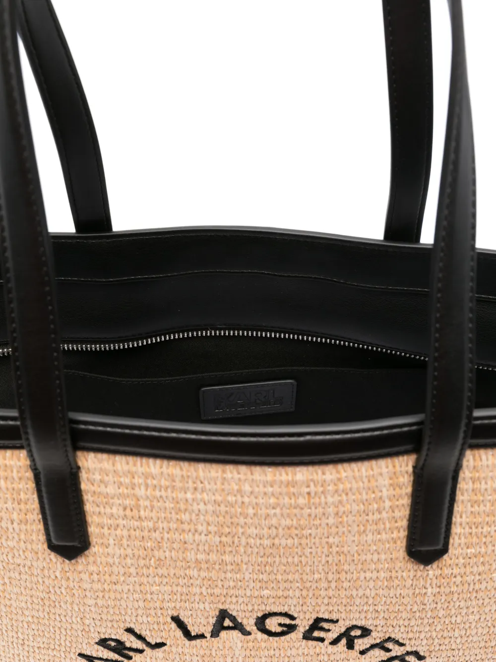 Karl Lagerfeld Shopper met geborduurd logo Beige