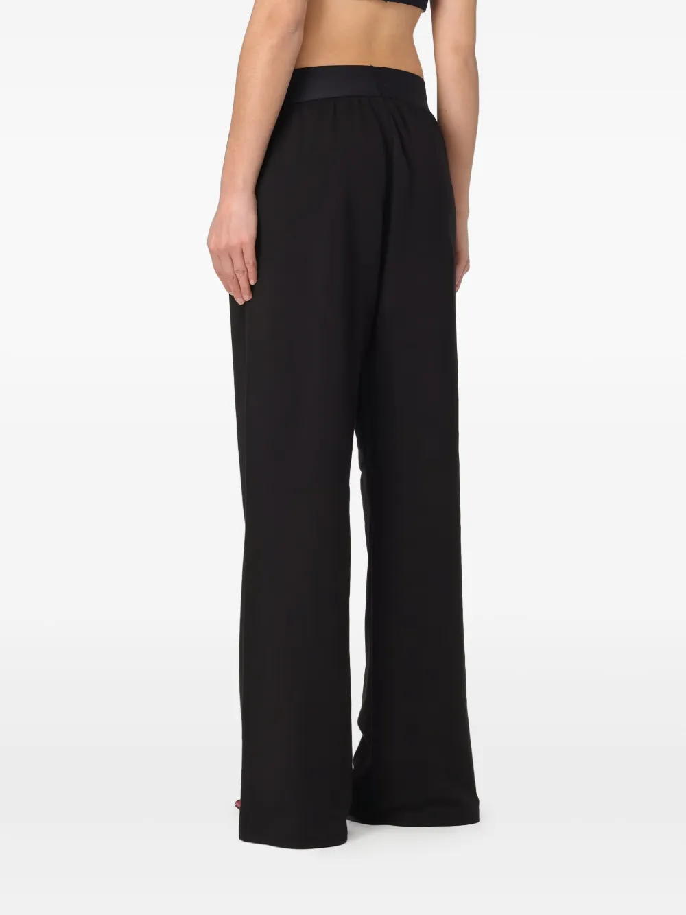 Diesel Jen-d-pop Logo-waistband Trousers In Black