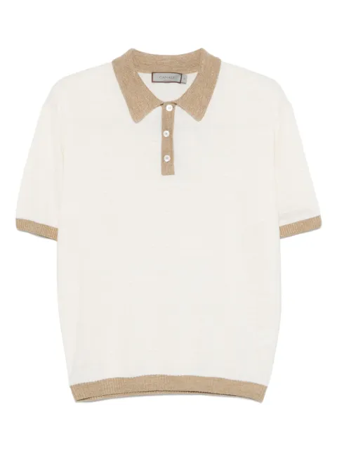 Canali textured polo shirt